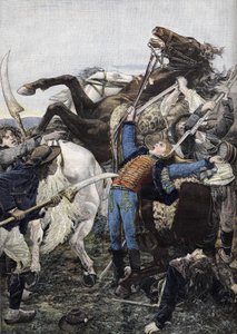 La muerte de Joseph Bara (1779-1793), tamborilero en las tropas republicanas y probablemente asesinado por ladrones. Grabado de 1894 de Unknown artist