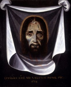 La efigie de Cristo pintada del lienzo conservado en la Iglesia de San Silvestre en Roma de Unknown artist