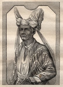 La expedición alrededor del mundo (1790-1792) del Capitán Etienne Marchand (1755-1793): retrato del rey de la isla Timor (archipiélago indonesio) - ilustración tomada de “Los grandes marineros del siglo XVIII” de Unknown artist