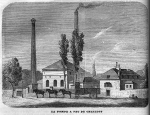 La bomba de incendios de Chaillot en 1858. de Unknown artist