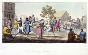 El juego de svayky y babky, Rusia. de Unknown artist
