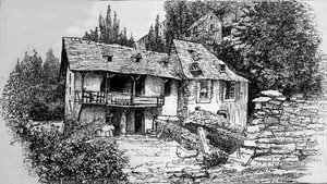 El hogar de Bernadette Soubirous (1844-1879) en Lourdes. de Unknown artist