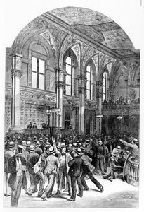 El interior de la Bolsa de Nueva York en 1881. de Unknown artist