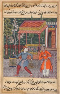 El comerciante de Tirmiz lleva al loro sabio y al myna a ‘Ubaid, de un Tuti-nama (Cuentos de un loro): Cuadragésima segunda noche de Unknown artist