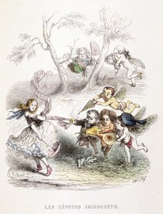 Los céfiros curiosos (grabado) de Unknown artist