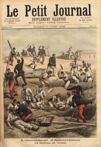 El rescate de las víctimas de Aubervilliers, tras el colapso del terreno friable. Grabado en 
