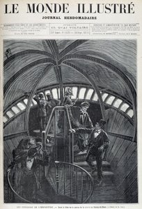 La visita del interior de la cabeza de la Estatua de la Libertad en la Exposición Universal - en "El Mundo Ilustrado" del 28/09/1878 de Unknown artist
