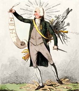 Thomas Paine (1737-1809), escritor y político británico sosteniendo 