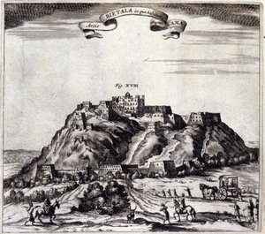 Tíbet. Vista del Pothala, palacio del Dalai Lama en Lhasa. “De China Monumenta” de Athanasius Kircher (1601 - 1680), jesuita, orientalista y erudito alemán, Ámsterdam 1667. de Unknown artist