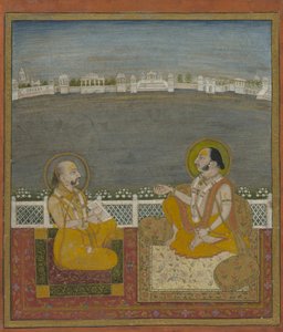 Tilkayat Dauji II Maharaj con un visitante