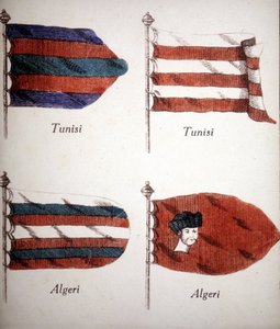 Banderas tunecinas y argelinas que datan de finales del siglo XVIII. de Unknown artist