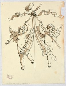 Dos Ángeles con Lanza y Esponja Sagrada de Unknown artist