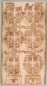 Two Textile Fragment with Fanged Heads