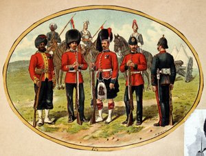 Tipos del Ejército Británico, c. 1890 de Unknown artist