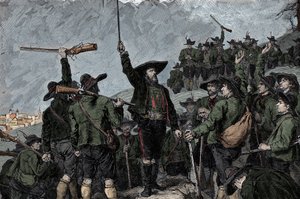 Patriota tirolés Andreas Hofer (1767-1810) - Rebelión del Tirol en 1809 de Unknown artist