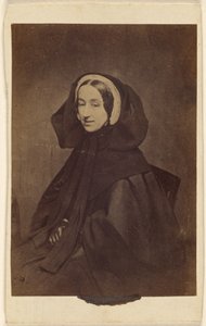 [Mujer no identificada vestida toda de oscuro, sentada] de Unknown artist