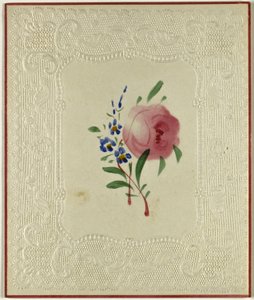 Valentín sin título (Flores grandes rosas y pequeñas azules) de Unknown artist