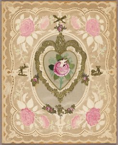 Valentín sin título (Flores rosas y Putti)