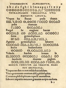 Alfabeto Utopiano de la tercera edición de 