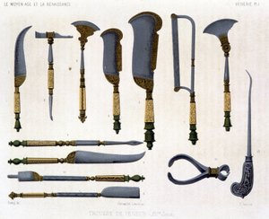Tabla de caza: equipo de cazador del siglo XVI. En “La Edad Media y el Renacimiento” por Lacroix de Unknown artist