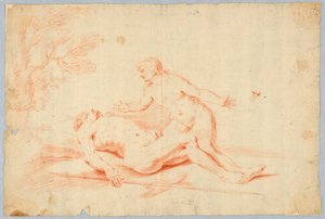 Venus Junto al Adonis Durmiente de Unknown artist