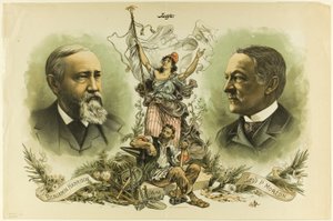 Retratos de victoria de Benjamin Harrison y Levi P. Morton, del juez de Unknown artist