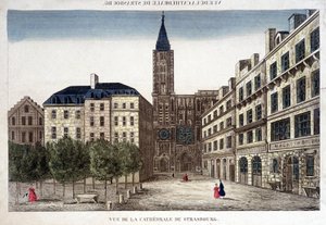 Vista de la Catedral de Estrasburgo en el siglo XVIII. de Unknown artist