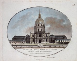 Vista del Hotel Royal des Invalides - grabado de Unknown artist