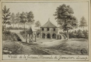 Vista del manantial mineral en Geronstere de Unknown artist