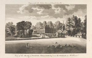 Vista de la Sede de Joseph Mellish, Esquire cerca de Enfield en Middlesex, Suburbio Exterior - Norte de Unknown artist