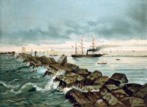 Vista del Canal de Suez inaugurado el 17/09/1869