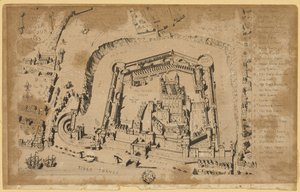 Vista de la Torre de Londres en 1553 de Unknown artist