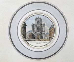 Vista de la puerta de St Gervais - grabado