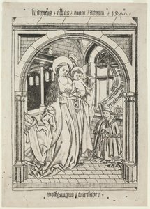 Virgen y Niño, Abad Ludwig Arrodillado de Unknown artist