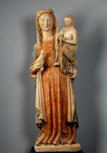 Virgen y Niño. La Virgen sostiene una paloma en la mano de Unknown artist