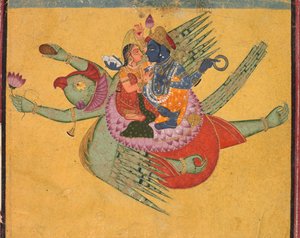 Vishnu and Lakshmi on Garuda