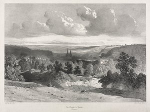 Viajes pintorescos y románticos en la antigua Francia. Bretaña: Vista general de Quimper de Unknown artist