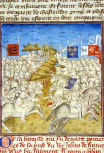 Guerra de los Cien Años: Batalla de Poitiers - en “Grandes Crónicas de Saint-Denis”, finales del siglo XIV de Unknown artist