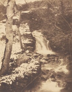 [Paisaje invernal con cascada y arroyo] de Unknown artist