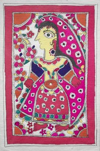 Mujer de perfil mirando a la izquierda (por mujer pintora) de Unknown artist
