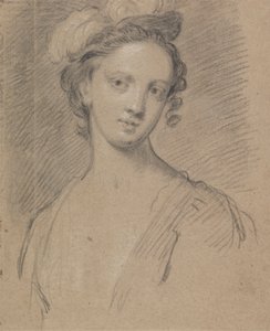 Mujer con tocado de plumas de Unknown artist