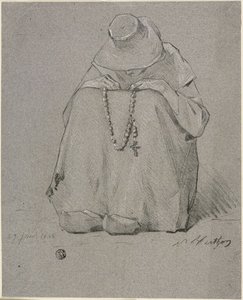 Mujer con rosario de Unknown artist