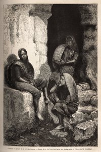Mujeres del pueblo de la costa de Concau (o Konkan, costa norte de India). Grabado para ilustrar el viaje en las provincias meridionales de India, por Alfred Grandidier, en 1862-1864, publicado en "Le tour du monde" 1869, editado por Edouard Charton de Unknown artist