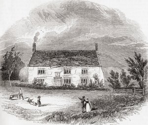 Woolsthorpe Manor, Woolsthorpe-by-Colsterworth, Lincolnshire, Inglaterra, de Old England: A Pictorial Museum, pub. 1847 de Unknown artist