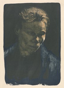 Mujer trabajadora con chal azul de Unknown artist