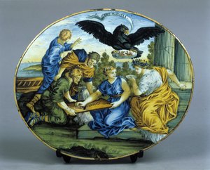 Sociedad Secreta Mundial: la secta o Academia de los Iluminati. Cerámica del siglo XVIII. Milán de Unknown artist