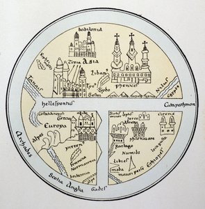 Mapa mundial de un manuscrito de Leipzig del siglo XI