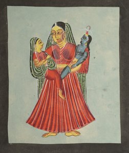 Yasoda Holding Krishna and Radha de Unknown artist