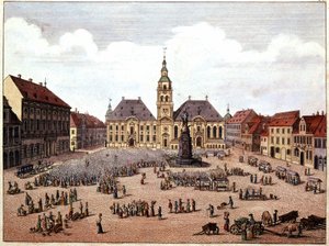 La plaza pública de la ciudad de Mannheim (Alemania) de Unknown artist