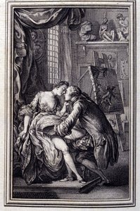 La mesa - en "Cuentos y nuevas en verso" de Jean La Fontaine. 1762. de Unknown artist